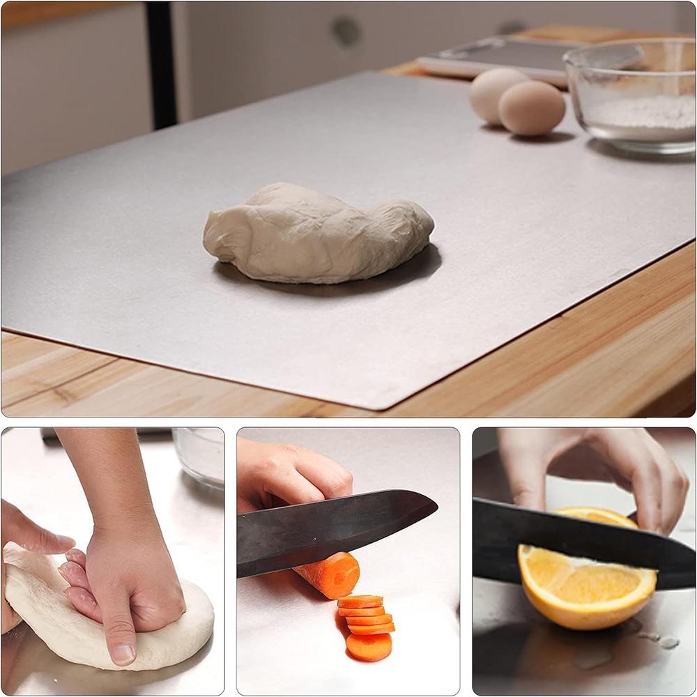 Stainless Steel Cutting Board with Counter Lip Thicked Chopping Board for Kitchen Countertop Perfect for Cut Dough Meat Fruit