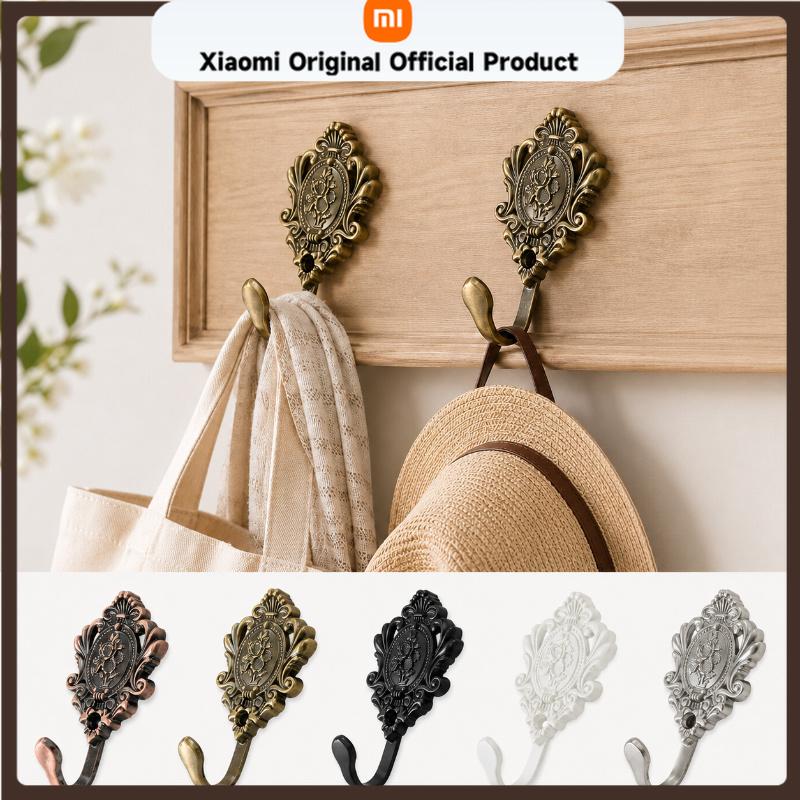 Xiaomi 2PCS Vintage Wall Hooks Decorative Metal Coat Hook Antique Clothes Hanger Towel Hat Bag Robe Holder for Bathroom Bedroom Hall