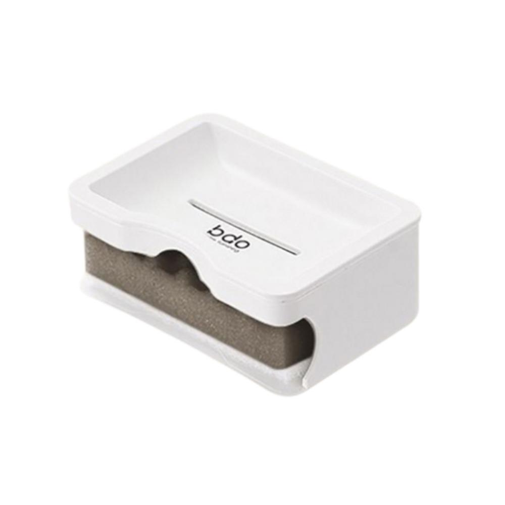 Plastic Bathroom Soap Box Plain-colored Double-layer Soap Rack Modern Draining Soap Dish Kitchen