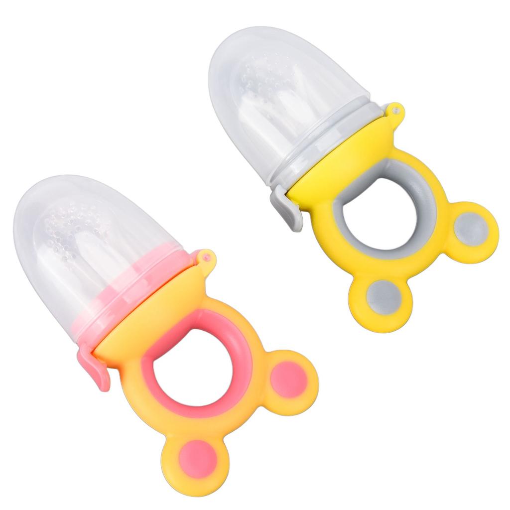 2pcs Baby Food Fruit Feeder Pacifier Cute Safe Self Feeding Nipple Teething Toy for Infant Toddler