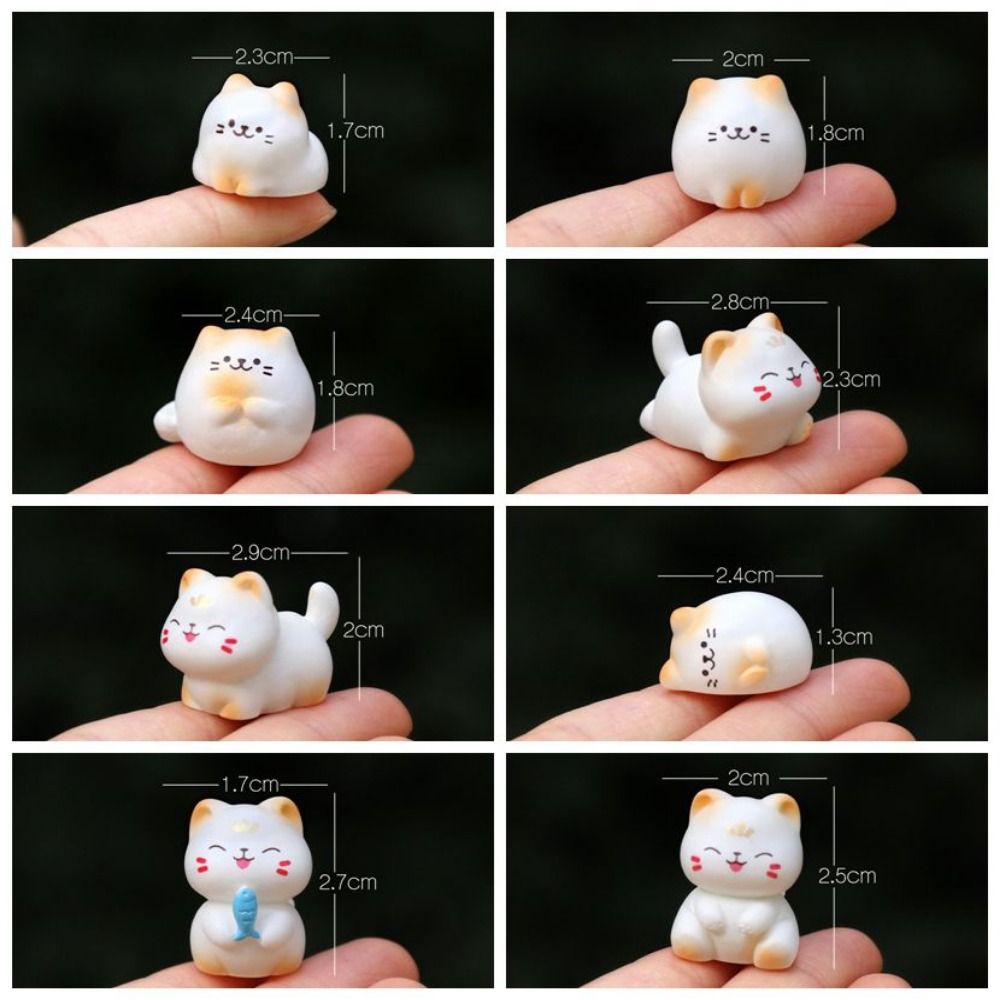 Wealth Cat Model Mini Resin Crafts Kawaii Animal Ornaments Cat Figurine  Desktop Decoration