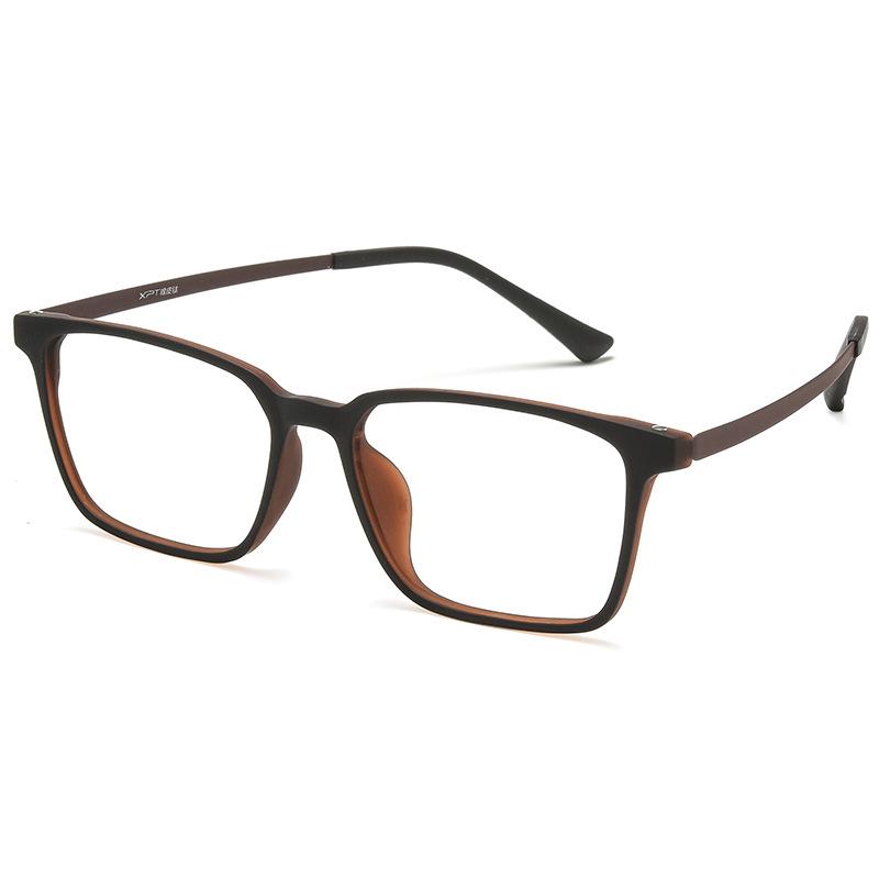 

Danyang Men s Ultra-Light TR90 Titanium Myopia Glasses - Retro Square Elastic Frame 9822 коричневий/чорний