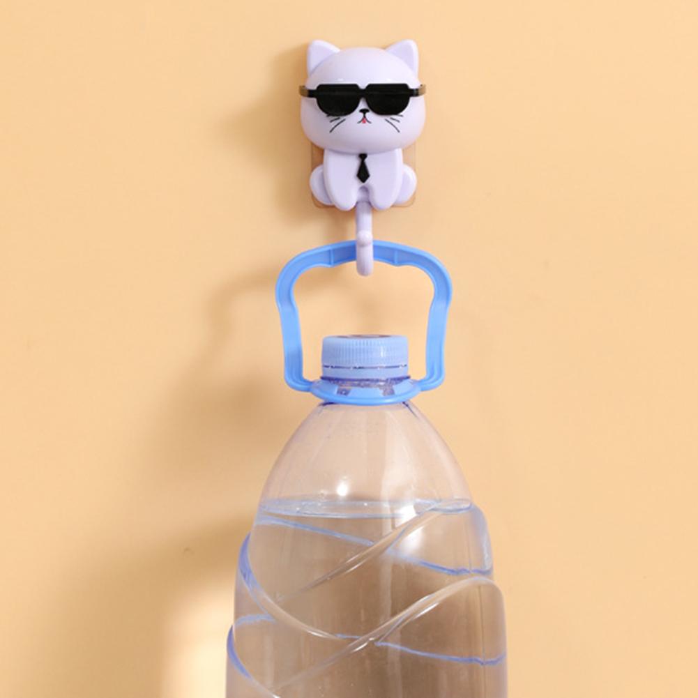 Kreativer Cartoon Katzenhaken Klebend Niedlicher Katzen Schlüsselhalter Katzen Wandhaken für Schlüssel Tasche Schal Hut Handtuch Hängende Dekoration