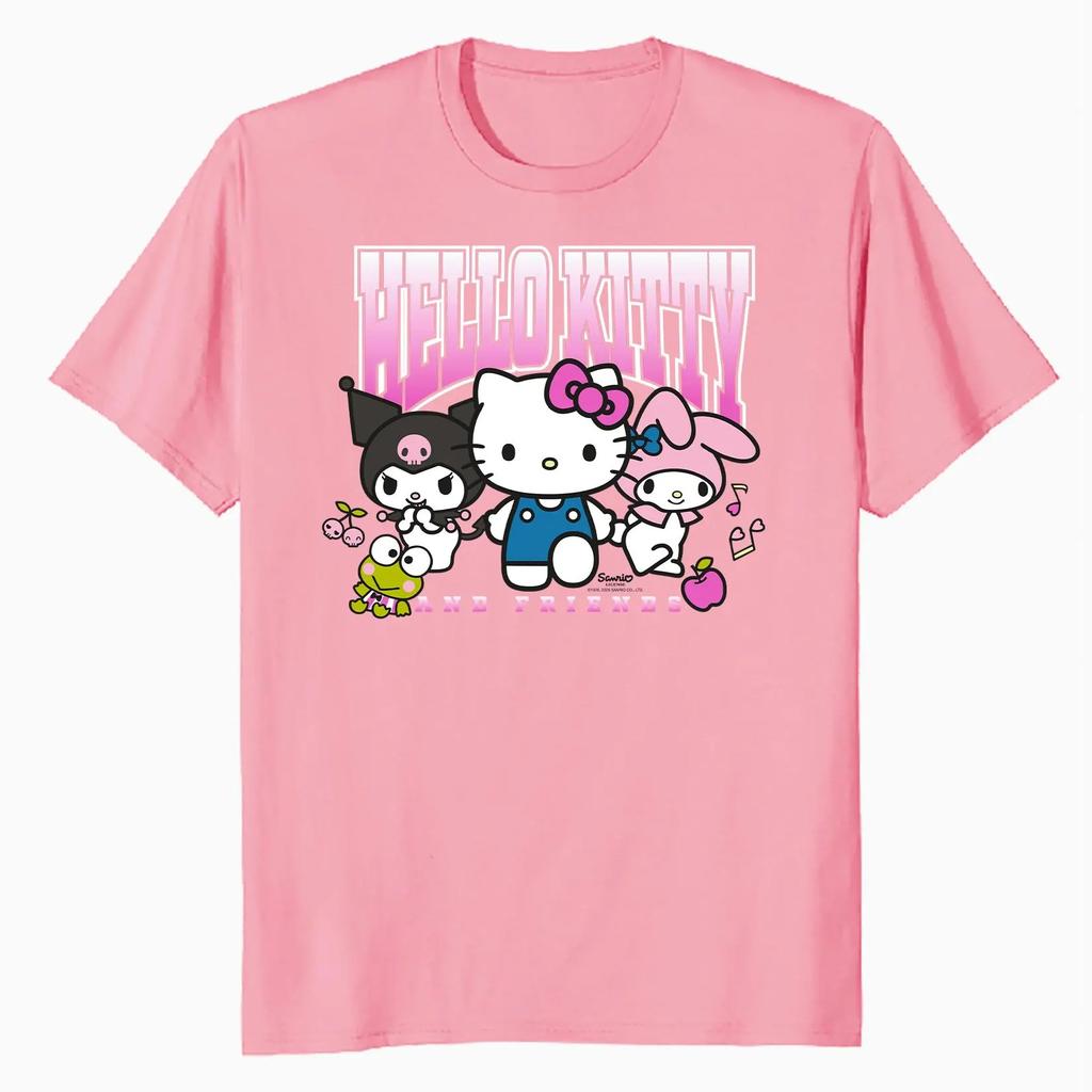 New Fashion RoundNeck ShortSleeve TShirt Spring Summer Hello Kitty Women TShirt Unisex Trendy Cute Top Clothing