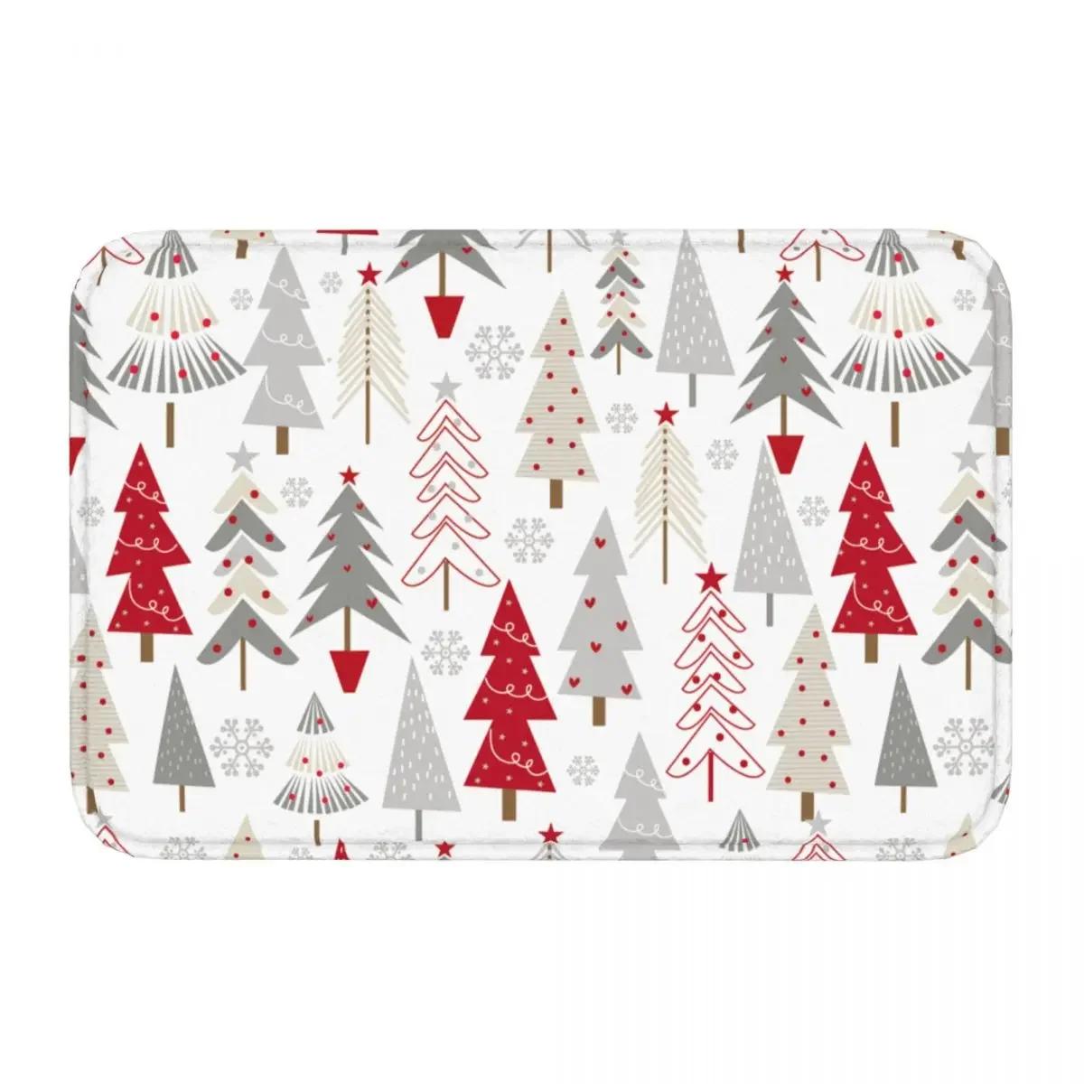 

Merry Christmas Day New Year Santa Claus Elk Snowflake Non-slip Doormat Happy Carpet Living Room Kitchen Mat Outdoor Indoor 40cmx60cm