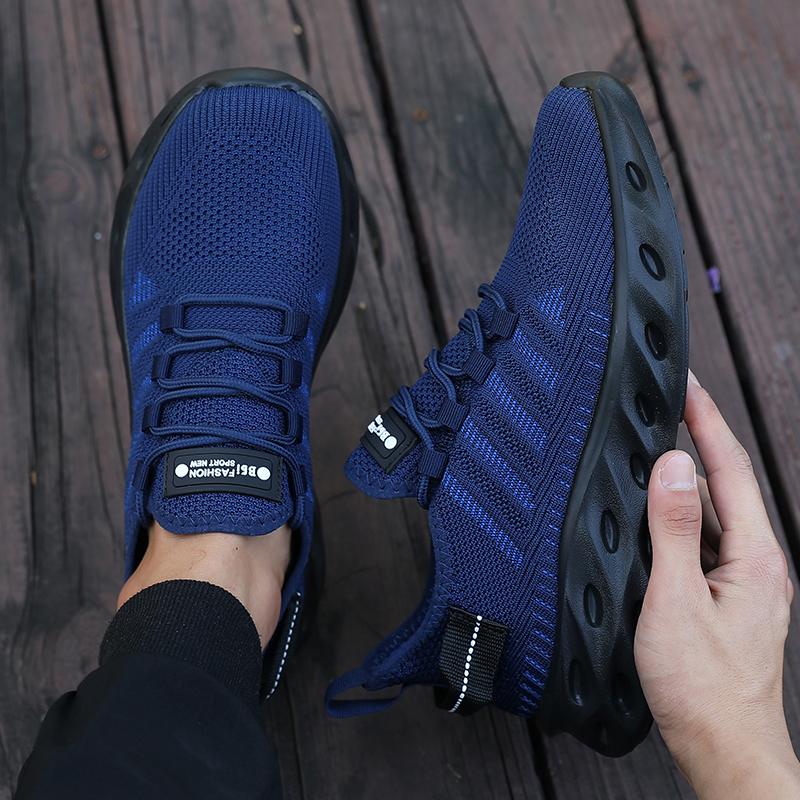 Men s Woven Sports Sneakers  Fashion Fitness Style Running Shoes Lightweight Flexible Running Workouts Shoes Tenis Masculino 39