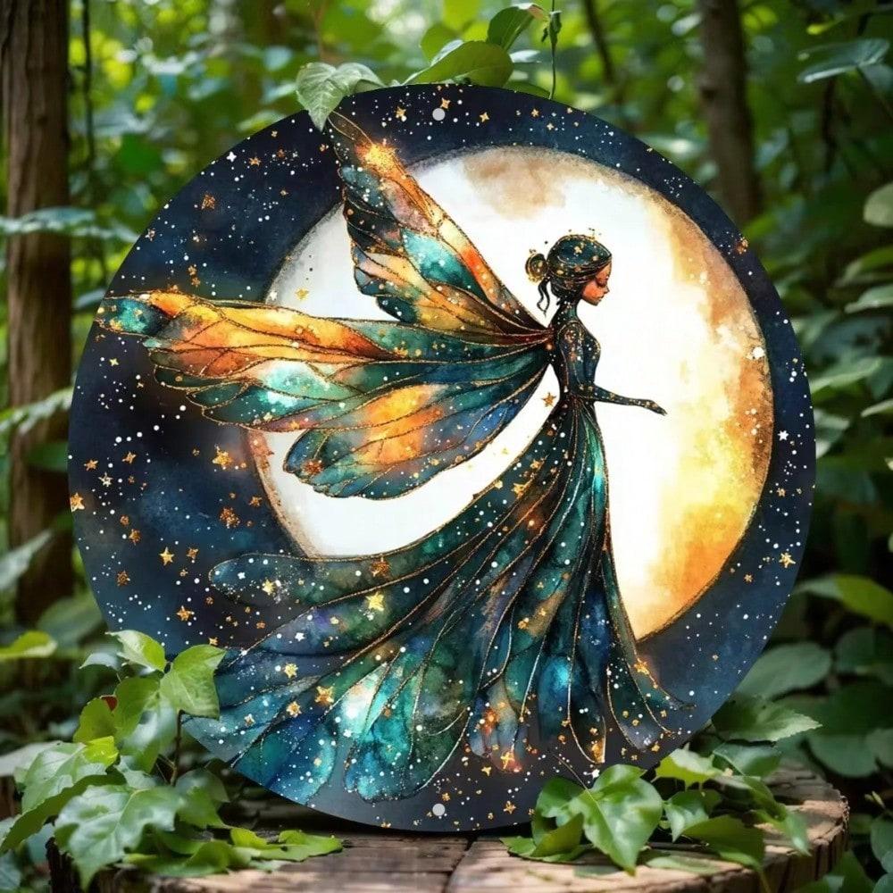 Metal Wall Art Glowing Celestial Moon Stars Vintage Galaxy Decor Gift 20x20