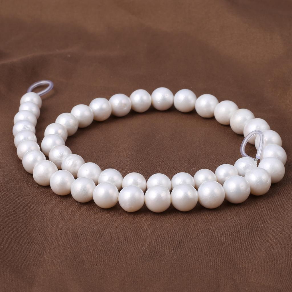 1String, White Round Pearl 10-11mm, Fashion Women Natural Freshwater Pearl Beads for Jewelry Making DIY Crafts, Luxury Bulk Gifts 36cm