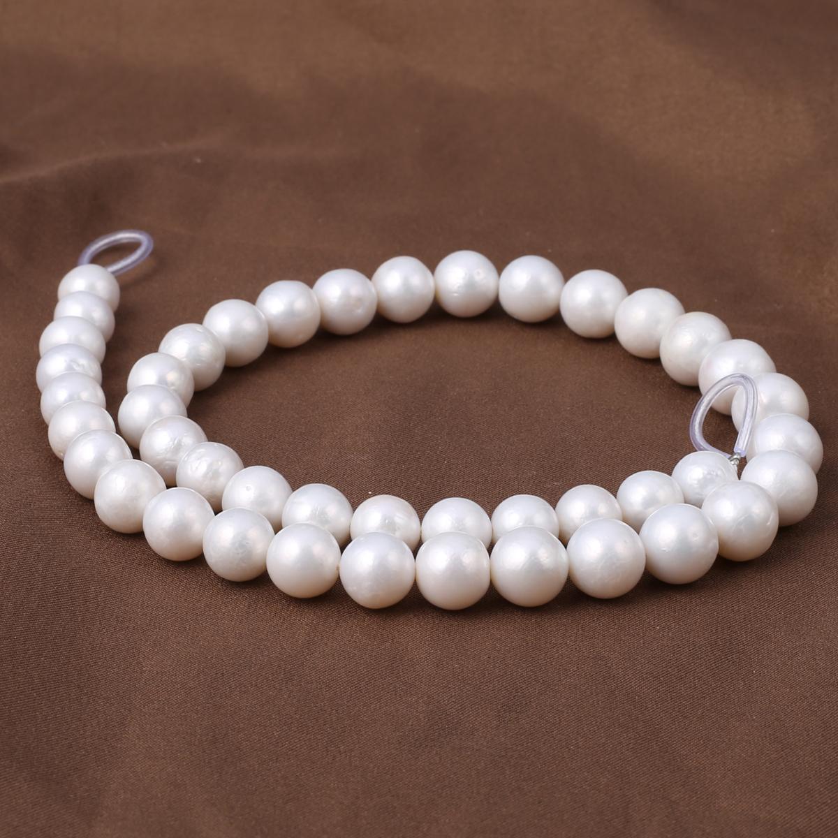 

1String, White Round Pearl 10-11mm, Fashion Women Natural Freshwater Pearl Beads for Jewelry Making DIY Crafts, Luxury Bulk Gifts 36cm 1String/10-11mm-36cm білий