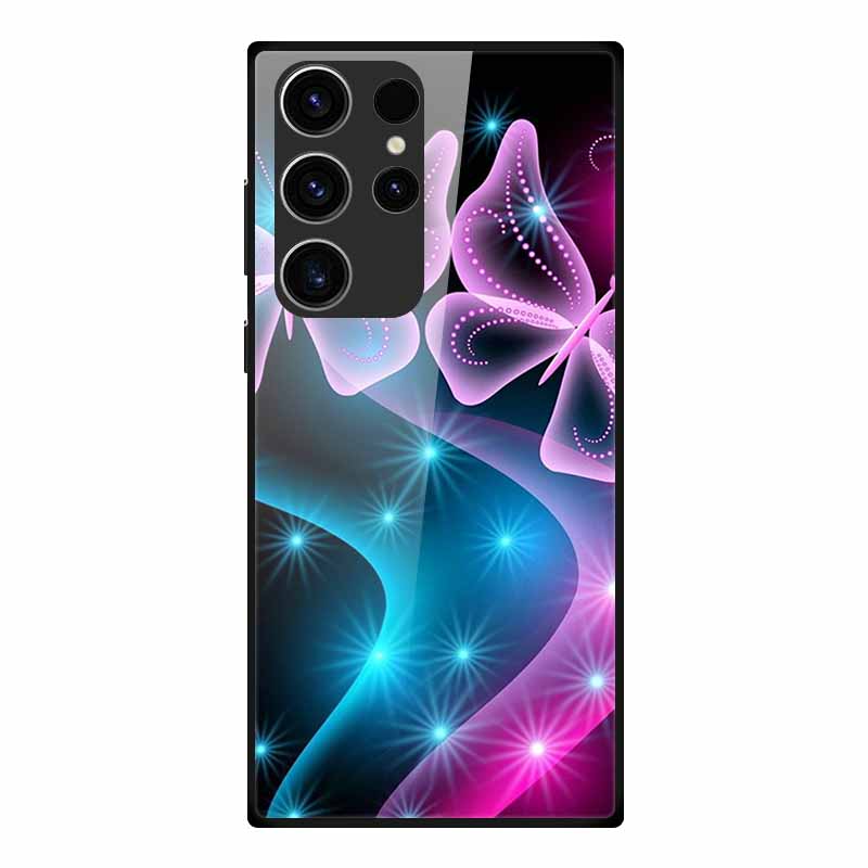 Phone Case For Samsung S23 Ultra Back Cover Case Tempered Glass Soft Funda For Samsung Galaxy S23 Plus Case S 23 + Ultra Coque
