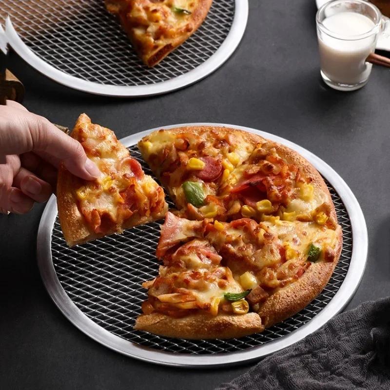 JUSTINLAU 6-14 Zoll Pizza Backform Netz Rund Aluminium Pizza Sieb Backform Antihaftform Ofen Hohl Kuchen Netz Backwerkzeug