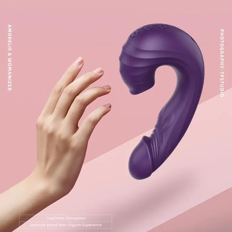 Purple gemstone vibrator for women with 10 frequencies for slapping and sucking private parts masturbator, flirting massage stick, adult sex toys