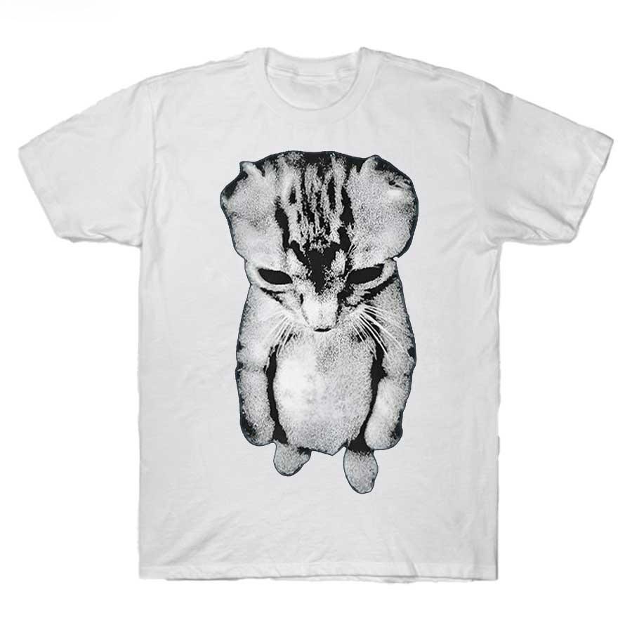 2026 New Funny Sad Crying Cat Emoji Pattern TShirt of HighQuality Fashion Casual Breathable Mens Roundneck Printed TShirt