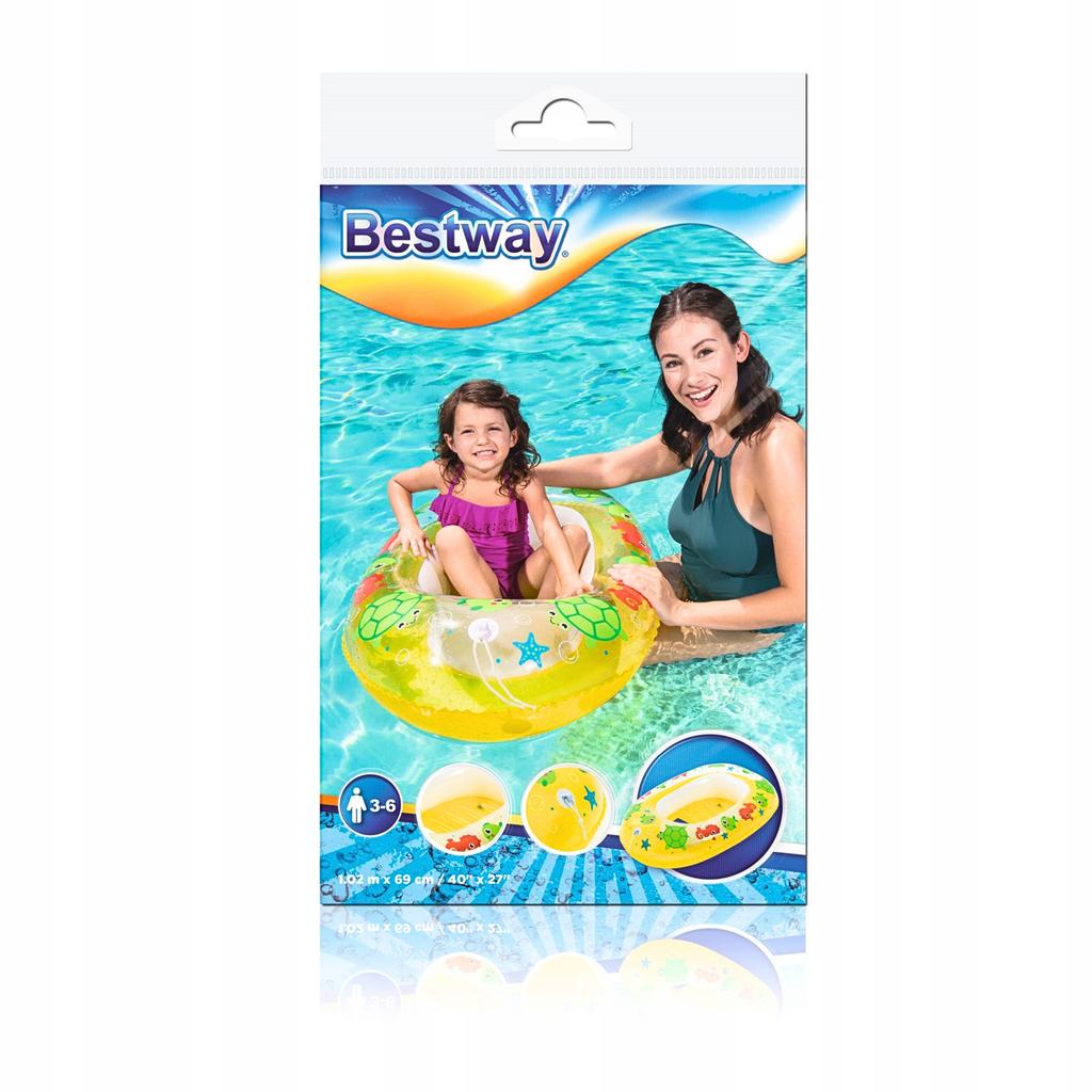 Inflatable Water Wheel For Children Turtle Pontoon Bestway Safe 102X69 Cm