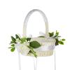 Rattan-Blumenkörbe Kleine Halbmond-Rattan-Körbe Mit Griff Und Plastik-Einsatz Für Hochzeits- Und Heimdekorationen