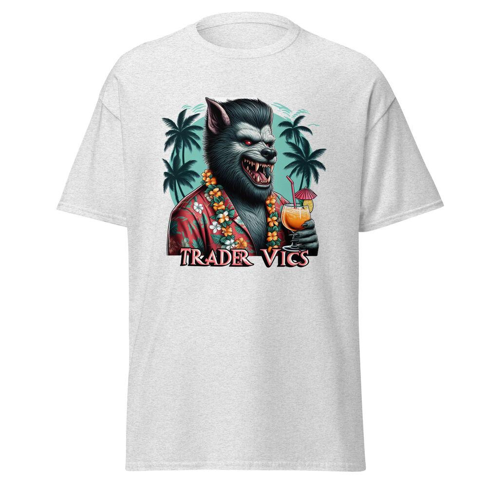 

Tropical Howl: Werewolf Sips Pina Colada at Trader Vic s T-Shirt L