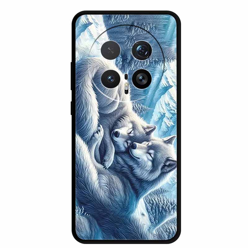 

For Honor Magic8 Pro 5G Case Magic 8 Pro Coque Flowers Black Silicone TPU Soft Back Cover For Honor Magic 8 Pro Phone Case Funda Honor Magic8 Pro