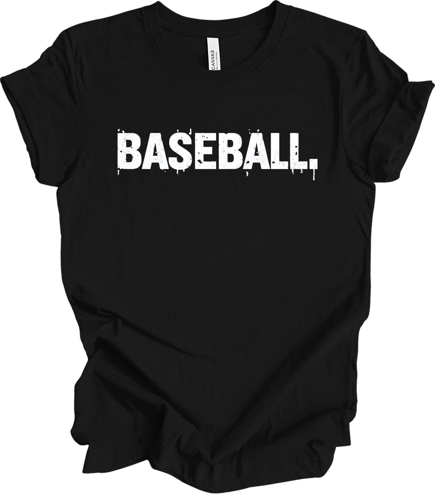 Minimalist Baseball Typography Design Sports Mom Gift Game Day T-shirt S
