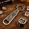 Vintage Metal Bottle Opener Elk Antler Opener, Heavy Duty Retro Beer Unique Holiday Gifts for Men Cap Remover Home Bar, Artistic Kitchen Gadgets