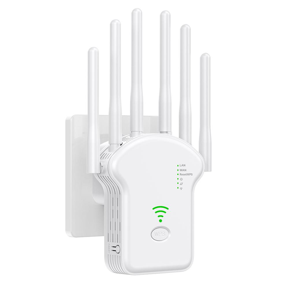 300Mbps/1200Mbps WiFi Signal Repeater Dual-Band 2.4G 5G Antenna Network Amplifier with LAN/WAN Port WPS Router for Home Office