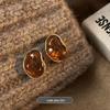 Amber Stud Earrings: 2025 Edition - Unique, High-End, Handmade Design for a Distinctive Vacation Look