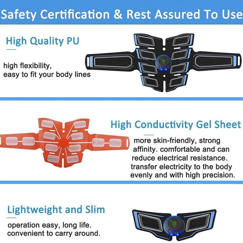Smart EMS Muscle Stimulator with Remote Controller Electric Abdominal Trainer for Body Slimming and Relax