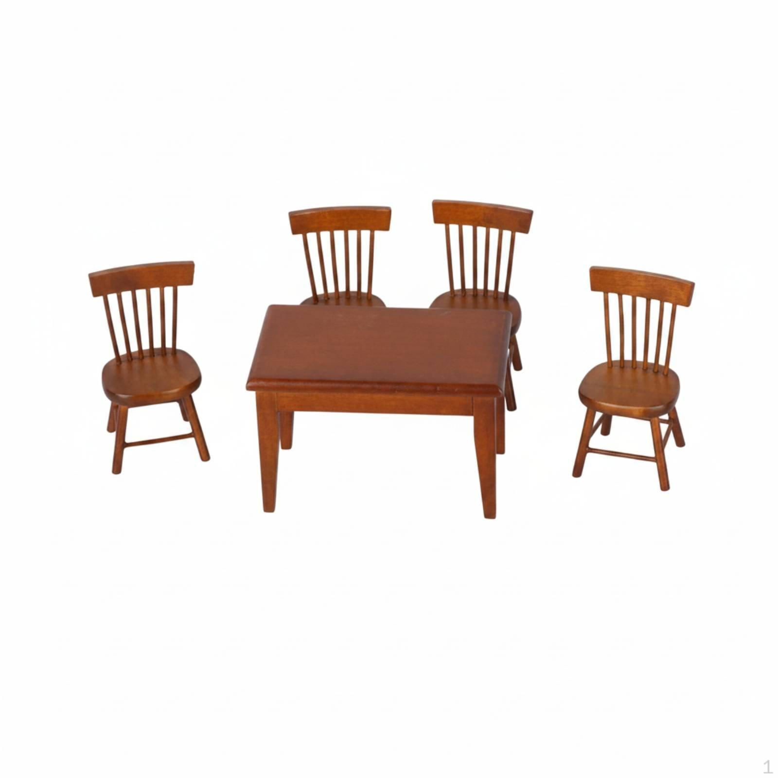 Dollhouse Table Chair Set Detailed Craftsmanship Mini Wooden Dining