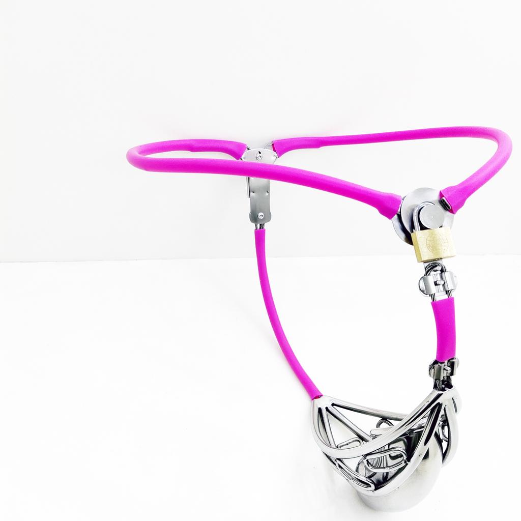 Male Stainless Steel Silicone Hollow Cock Cage Invisible Chastity Belt Shield Device Anal Hole Adult BDSM Bondage Lock Pants Man