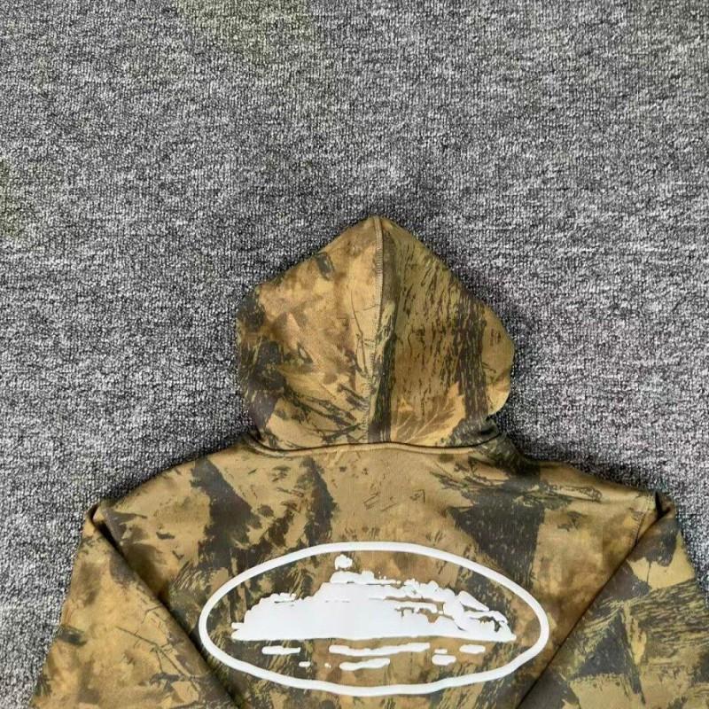 Mens Oversized Hooded Camo Print Sweatshirt Winter Loose Fit Streetwear Open Front Cardigan
