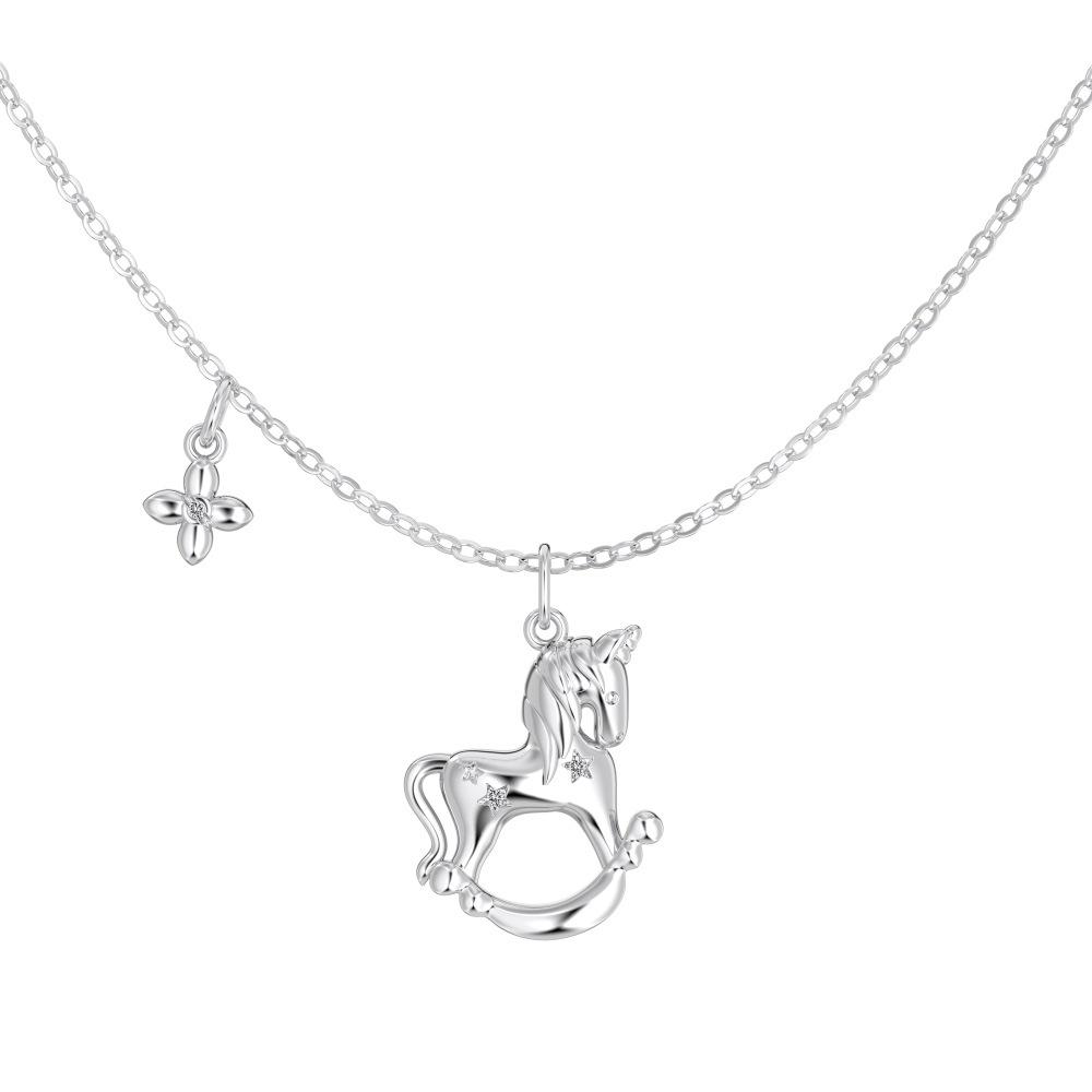 Women s Carousel S925 Sterling Silver Clavicle Necklace: Exquisite, Versatile, Light Luxury for Daily Wear. S925 Silver