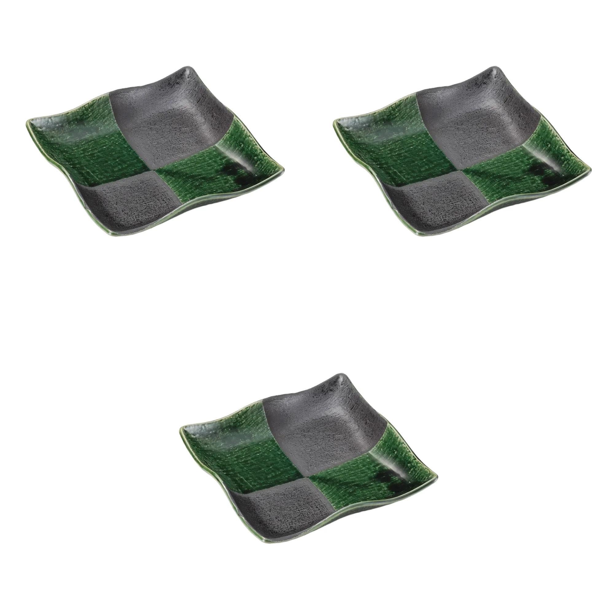 

Set of 3 Oribe Checkered Square Plates x 23 x 5 Square Plates Setomonohonpo 9.0-inch [23 cm] (Large)