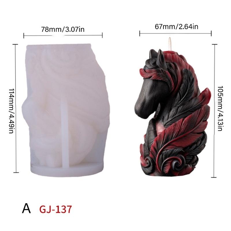 Horse Head Silicone Molds Food Grade Silicone Heat Resistant Multipurpose Silicone Mould for Epoxy Resin Candle Soap
