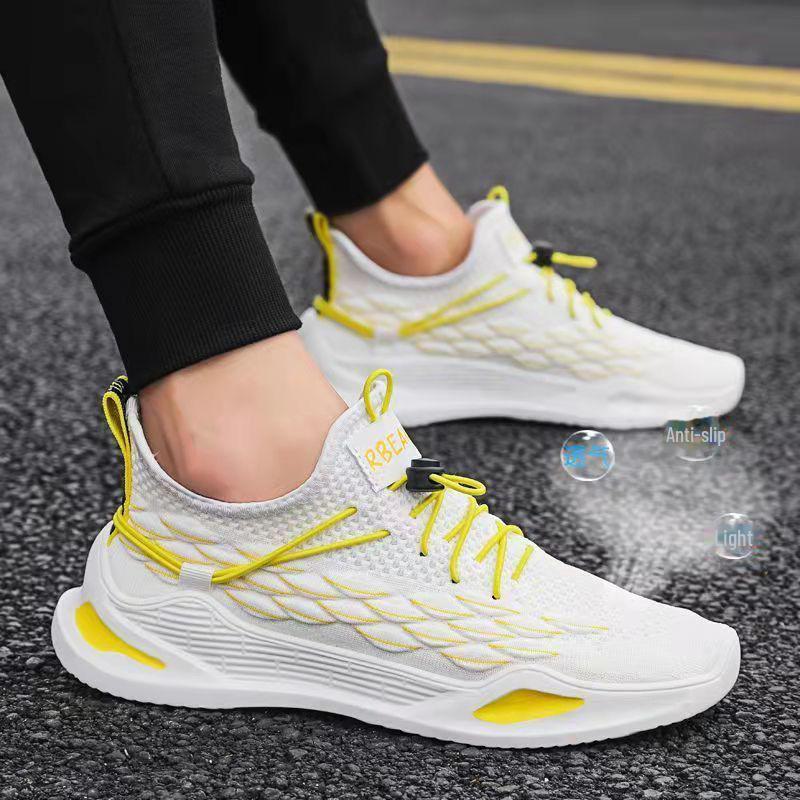 Men's Summer 2024 Shock-Absorbing Air Cushion Mesh Running Shoes, Height-Boosting Casual Sneakers, Korean Style