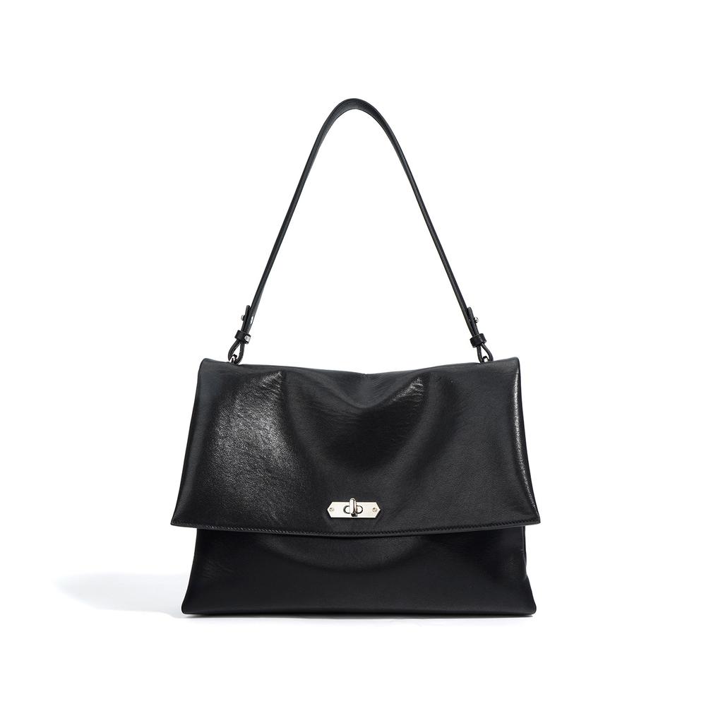 New Tote Bag Women's Large-capacity Commuter Shoulder Messenger Bag Leather Cowhide Niche Design Bag