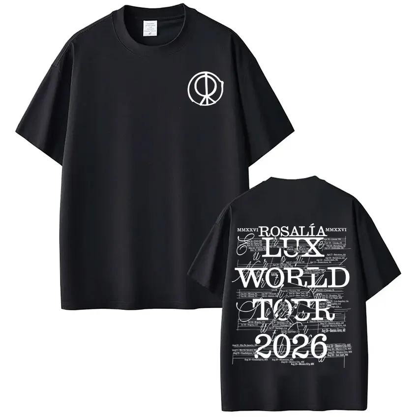 Shortsleeved Casual Cotton Harajuku Comfort Tshirts Singer Rosalia Lux Album 2026 Tour Print Tshirt Unisex Women Fashion Tshirt S