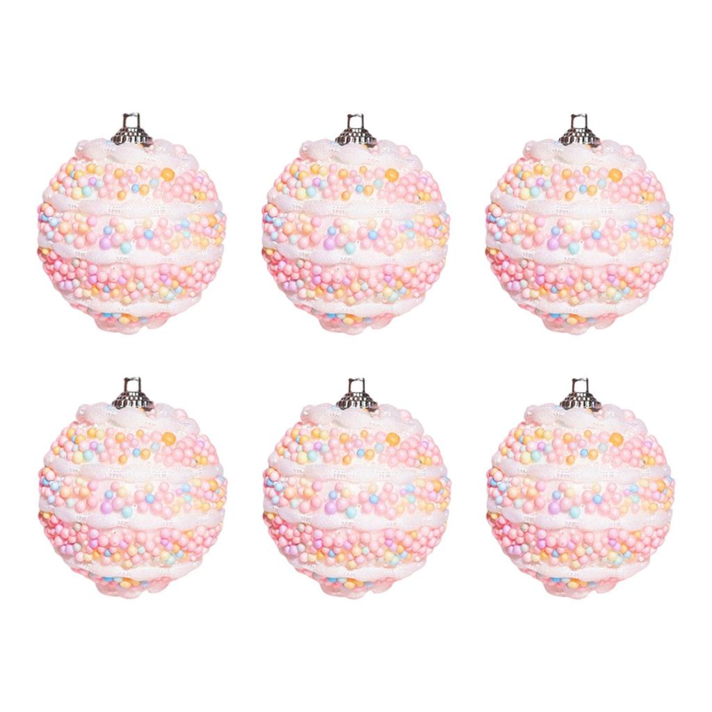 6Pcs Christmas Balls Ornaments Set Portable Christmas Tree Decorations Charm Pendants for Yard Celebration Mall New Year Decor