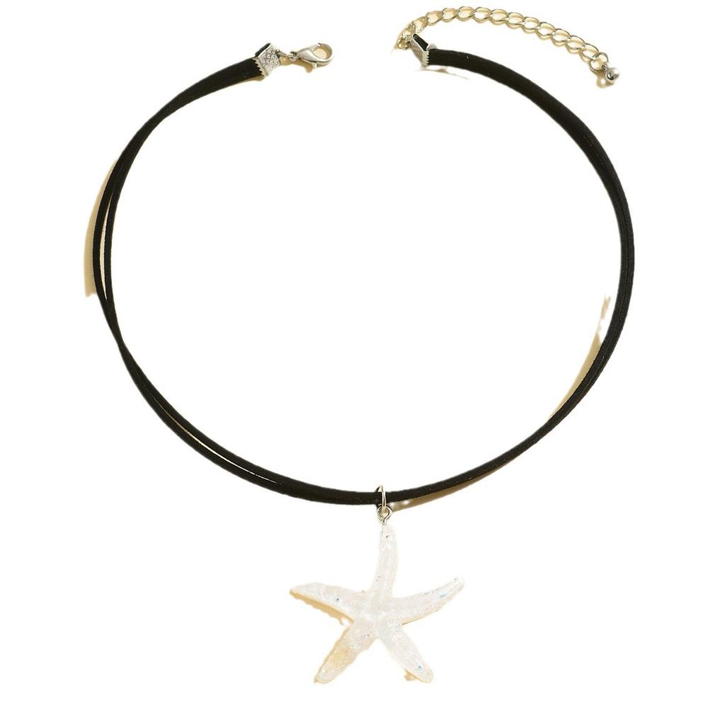 Bohemian Ocean Style Fashion Starfish Pendant Necklace Vintage Versatile Clavicle Sticker Neck Seaside Vacation Necklace