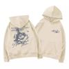 Men's Vintage Rose Print Hoodie Sweatshirt Oversized Streetwear Cursive Letter Graphic Pullover Casual Sweatshirt Fall Winter