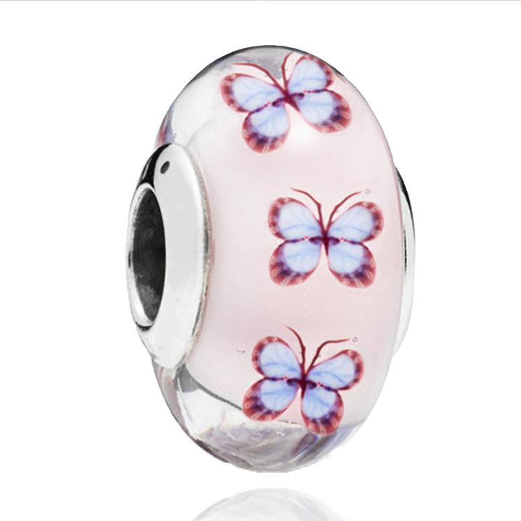 Copper Murano Glass Charms Fit Original Bracelets Round Murano Glass Charms Beads Diy Women Jewelry Gifts For Women