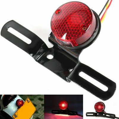12V Red Round Motorcycle Stop Brake License Plate Rear Tail Light LED for Harley Davidson Dyna Electra Glide Road Glide