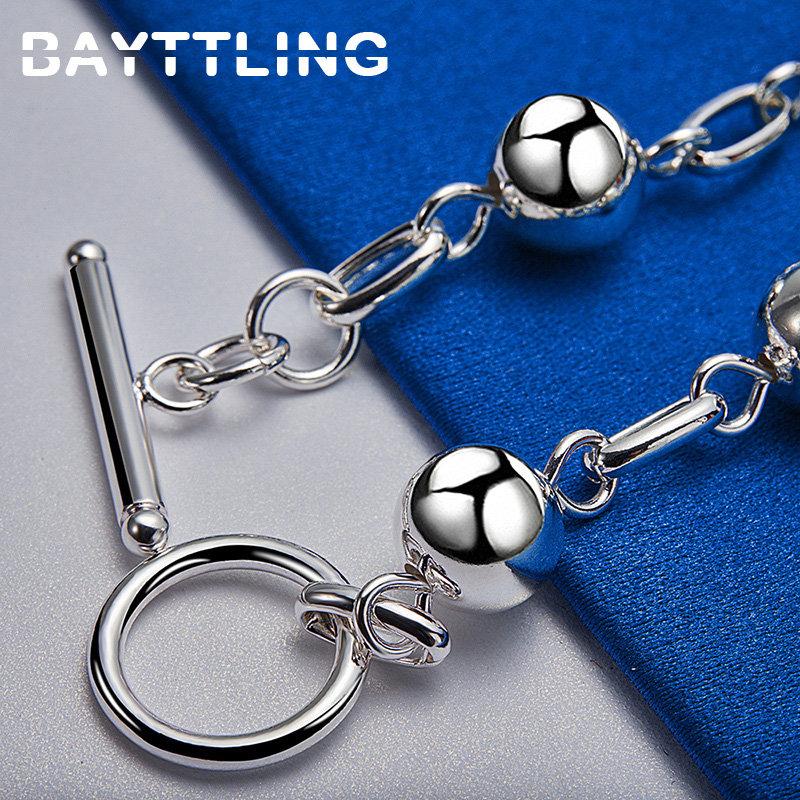 Luxury S925 Sterling Silver New Beads Bracelet For Women Fashion Engagement Girlfriend Jewelry Gifts Christmas Accessories