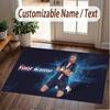 Custom Rug Kylian Mbappe Pattern Print Name Text Soft Non‑Slip Floor Carpet for Home Indoor Decoration