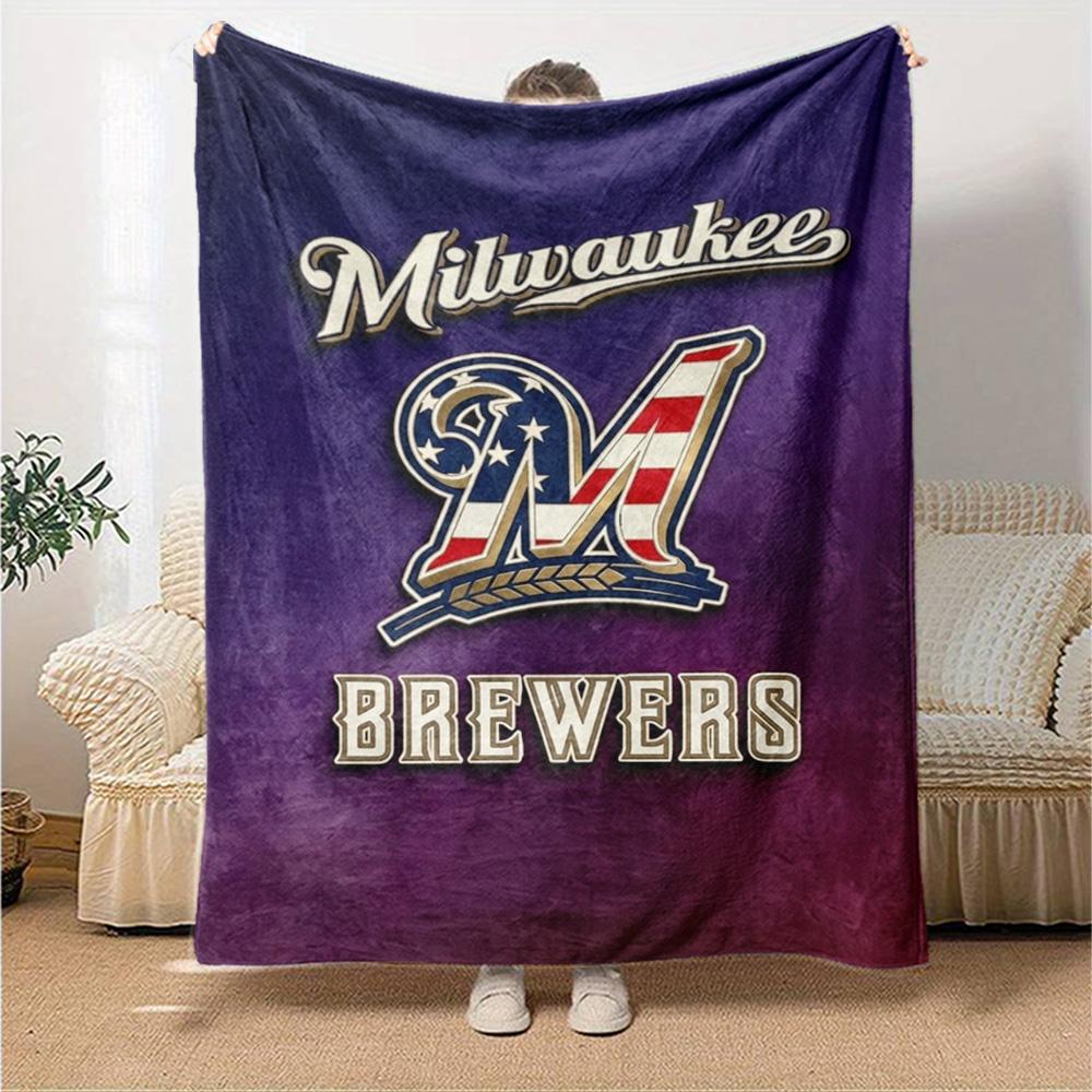 Milwaukee Brewers Druck Flanelldecke Hohe Qualität Warm Bequem Decke für Alle Jahreszeiten Perfekt für Geschenke Heimdekoration