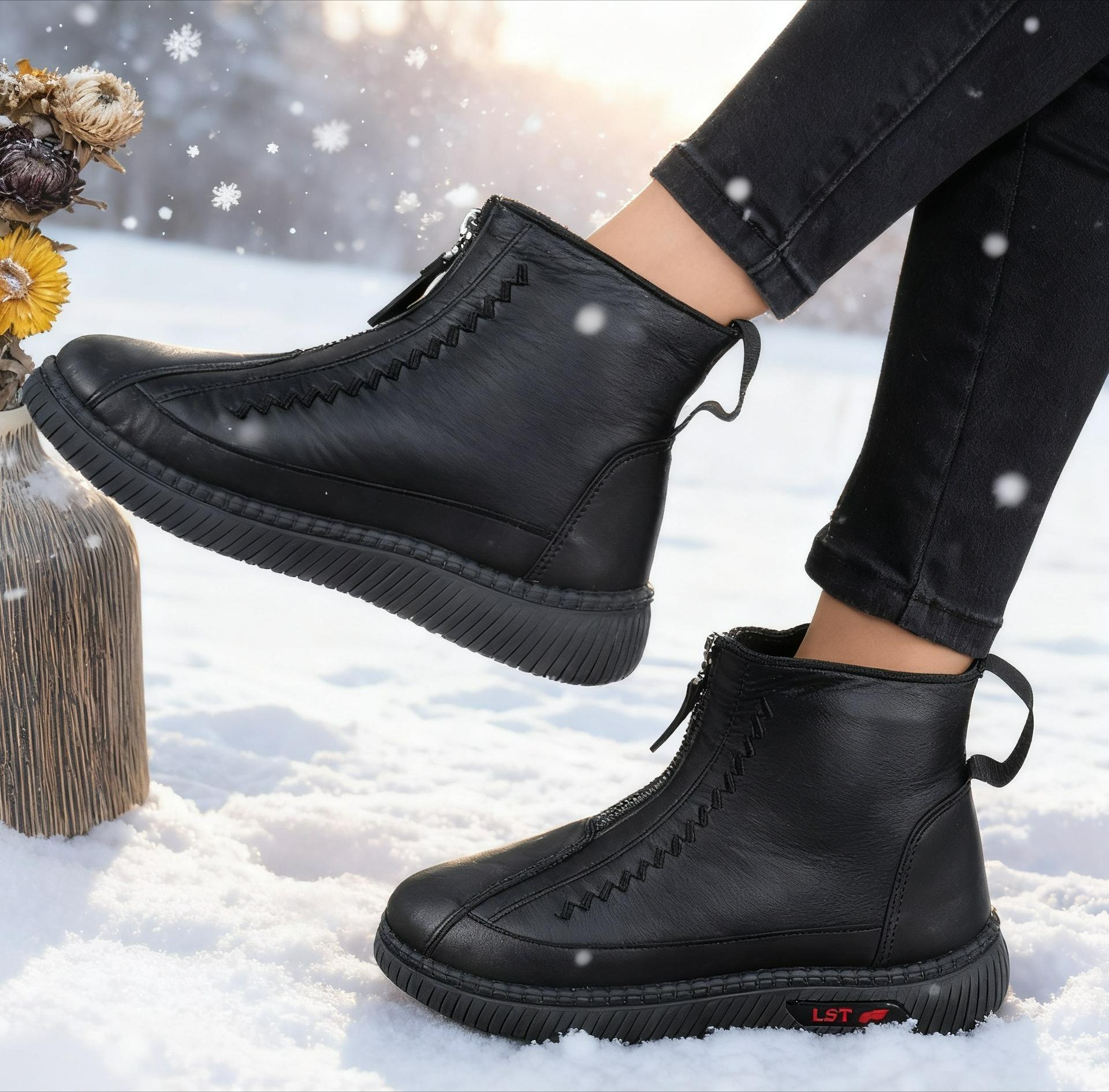 

Winter Cotton Shoes, Women s Boots, Soft-soled Warm Snow Boots, Non-slip Shoes EU35/CN36