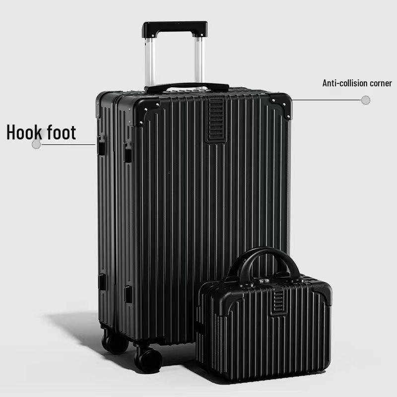 Leather Spinner Suitcase with Pull Handle, Large Capacity, Combination Lock - Perfect for Women, Men, and Students.