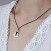 Sweet Cool Pearl Flower Pendant Necklace Fashion Summer Choker Wax Rope Lace up Collar Necklace Statement Jewelry