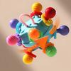 Star Grip Ball Rattle Tooth Glue Toy Can Rotate Pronunciation