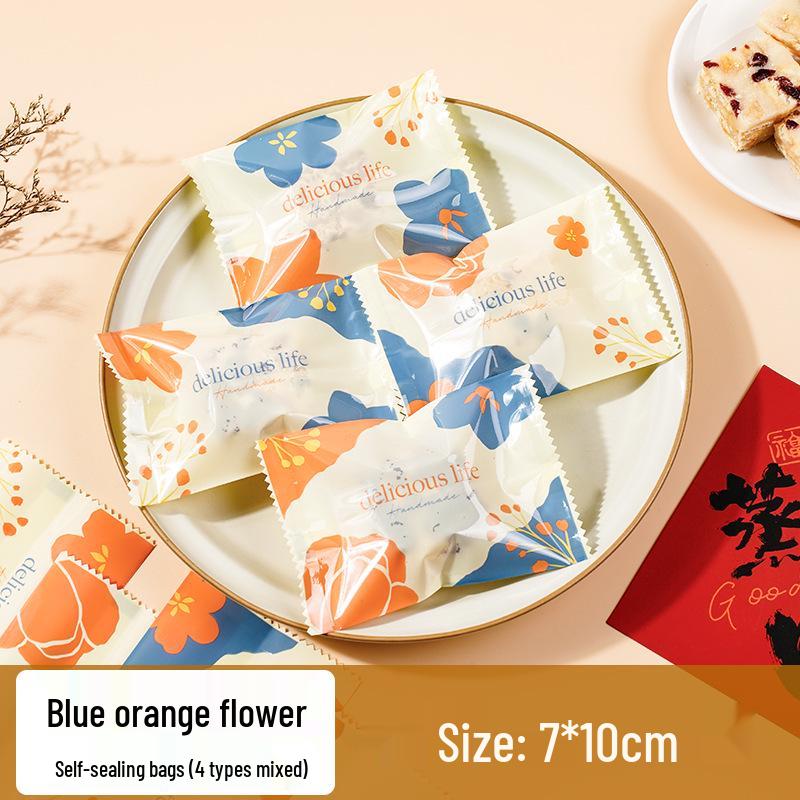 Snowflake Nougat Candy Sealing Bags for Cookies, Biscuits, Toffee, and Baking.