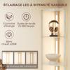 Floor Lamp, 4-Tier Corner Shelves, Dimmable LED, 41 x 29.5 x 163.5 cm, Oak