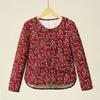 Winter Outer Wear Small Cotton-padded Jacket with Floral Lining for Women, Warm Cotton-padded Tops